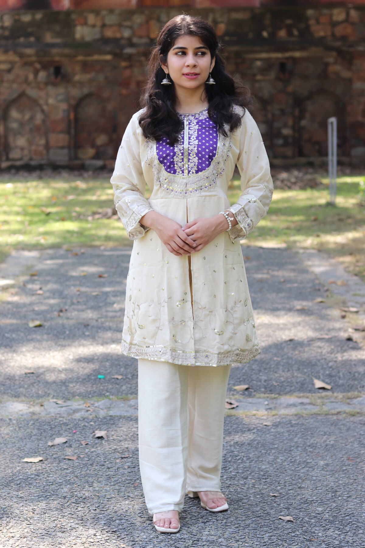Purple Ivory Embroidered Silk Kurta Set – Festive & Party Wear Suit